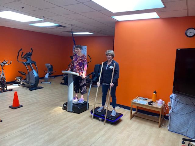 Parkinson's program participants using whole-body vibration training at RSF